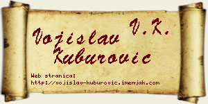 Vojislav Kuburović vizit kartica